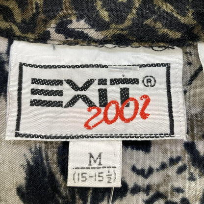 Vintage Olive Animal Print Short Sleeve Button Down