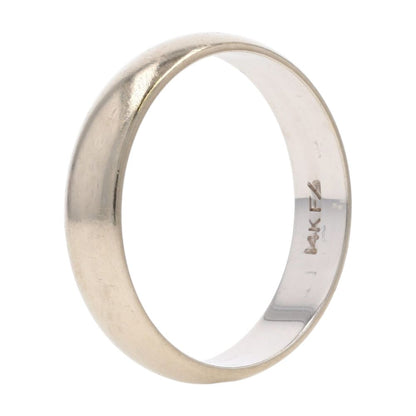 14K White Gold Plain Band