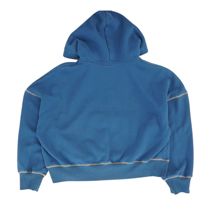 Blue Solid Hoodie Pullover