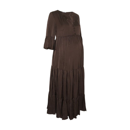 Brown Maternity Midi Dress