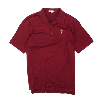 Red Solid Short Sleeve Polo