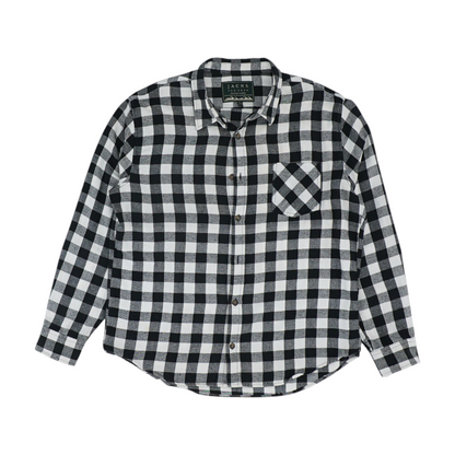 Black Check Flannel Button Down