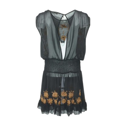 Black Floral Midi Dress