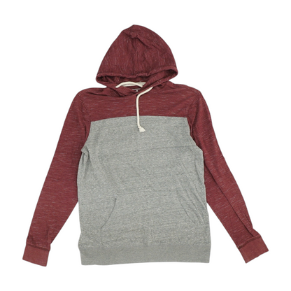 Maroon Color Block Hoodie Pullover