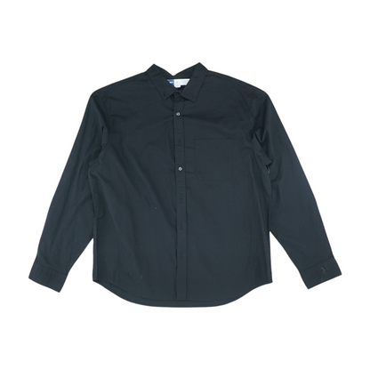 Black Solid Long Sleeve Button Down