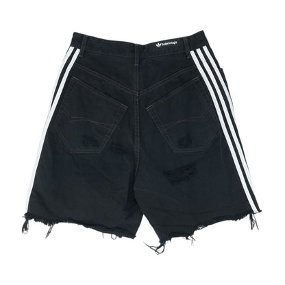 Balenciaga x Adidas Black Denim Shorts