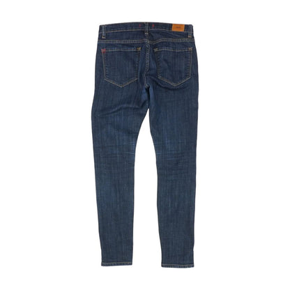Blue Solid Mid Rise Skinny Leg Jeans