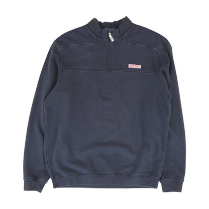Navy Solid 1/4 Zip Pullover