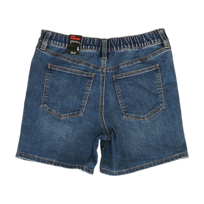 Blue Solid Denim Shorts