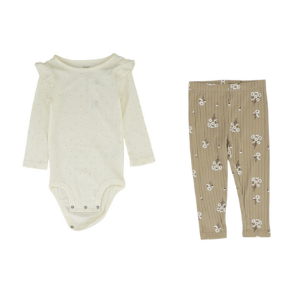 Beige Polka Dot Long Sleeve Set