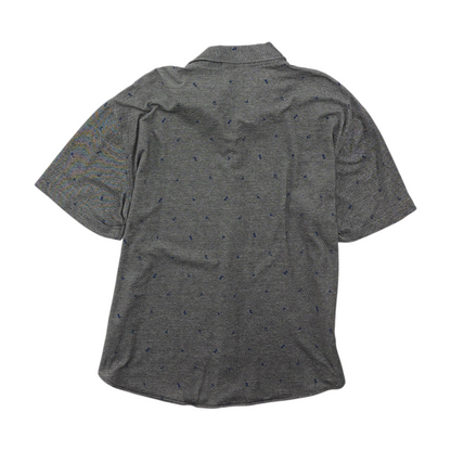 Black Print Short Sleeve Button Down