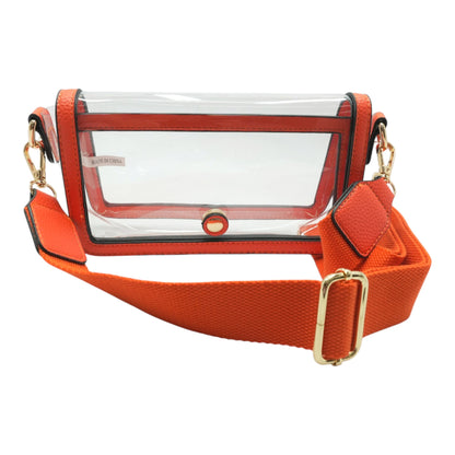 Orange Transparent Stadium Bag