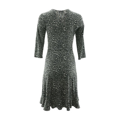 Gray Animal Print Midi Dress