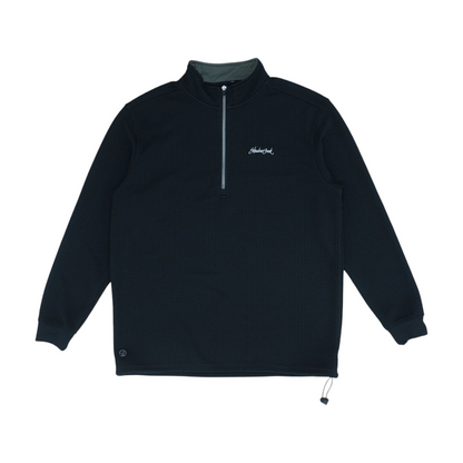 Black Solid 1/4 Zip Pullover