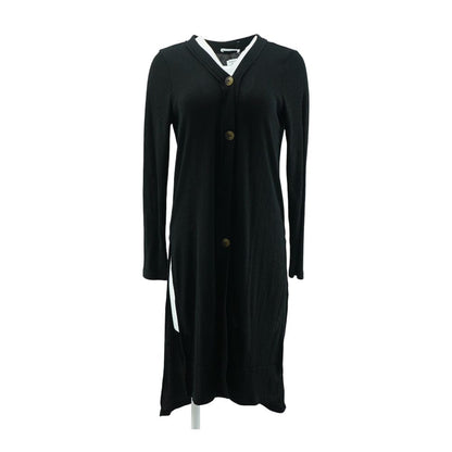 Black Solid Midi Dress