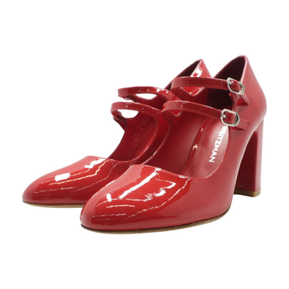 Red Block Heels