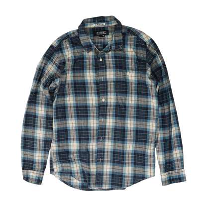 Blue Plaid Long Sleeve Button Down