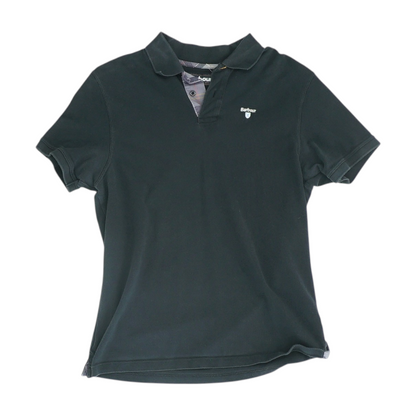 Black Solid Short Sleeve Polo
