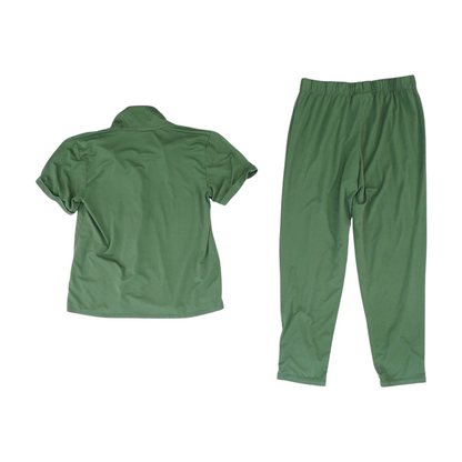 Green Solid Pajama Set