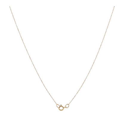 14K Gold Square Green Stone Pendant Necklace