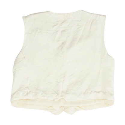 Ivory Solid Casual Vest