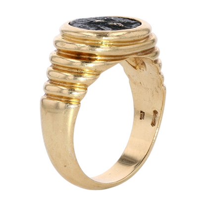 18K Yellow Gold Antique Coin Fashion Ring