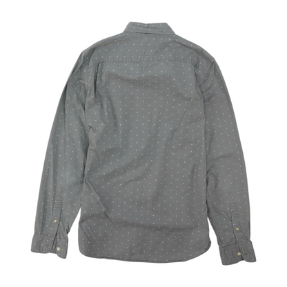 Gray Tall Polka Dot Long Sleeve Button Down