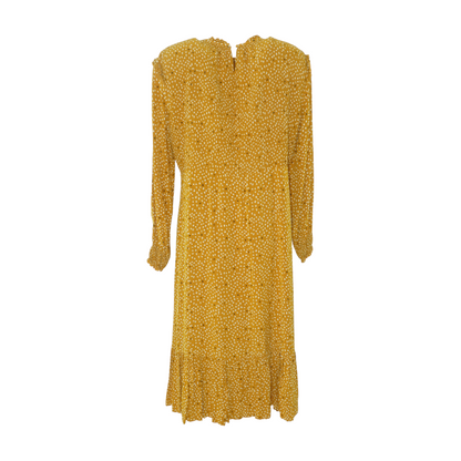 Mustard Maternity Print Midi Dress