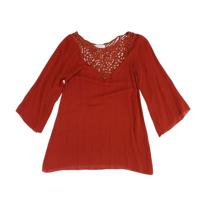 Rust Solid 3/4 Sleeve Blouse