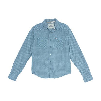 Gray Check Long Sleeve Button Down