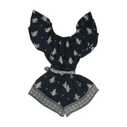 Navy Print Romper
