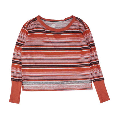 Rust Striped Crewneck Knit Top