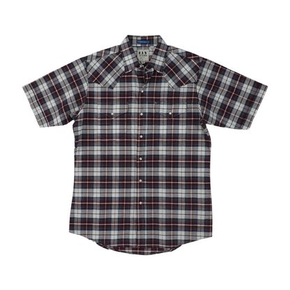 Red Plaid Short Sleeve Button Down