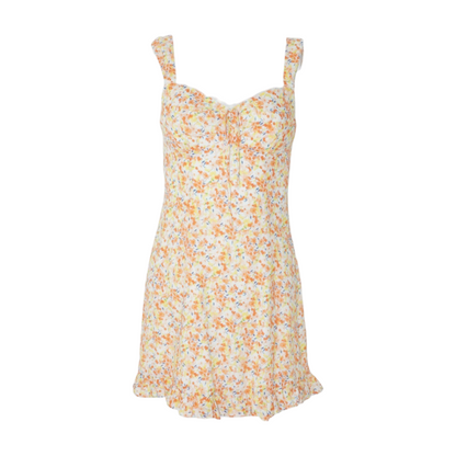 Orange Floral Mini Dress