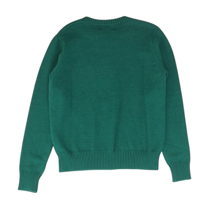 Green Graphic Pullover Sweater