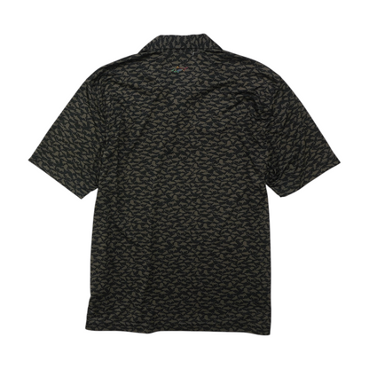 Black Print Short Sleeve Polo