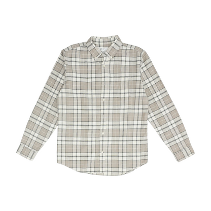 Gray Check Long Sleeve Button Down