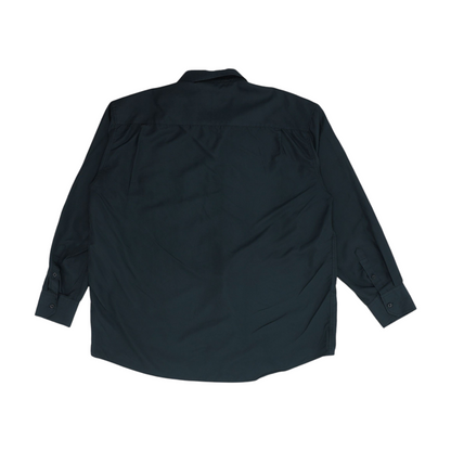Black Solid Long Sleeve Button Down