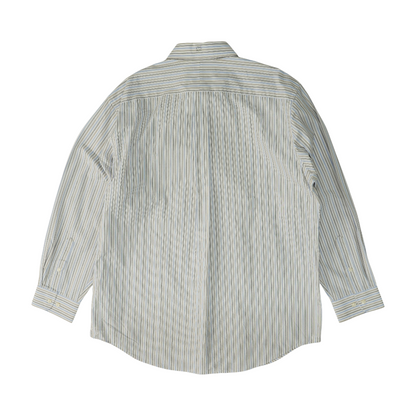 White Striped Long Sleeve Button Down