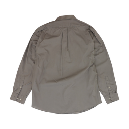 Gray Solid Long Sleeve Button Down