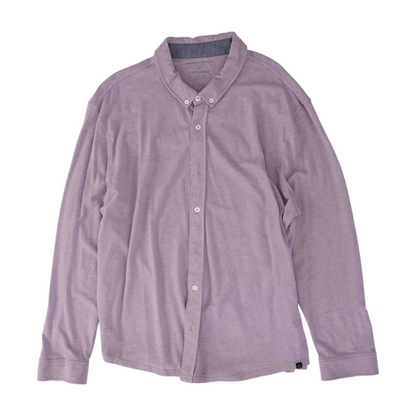 Purple Solid Long Sleeve Button Down