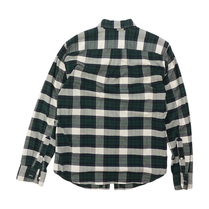 Green Plaid Flannel Button Down