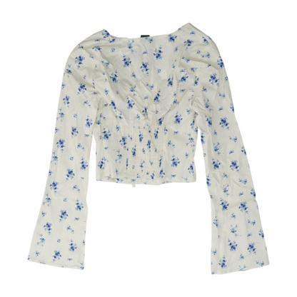 White Floral Blouse