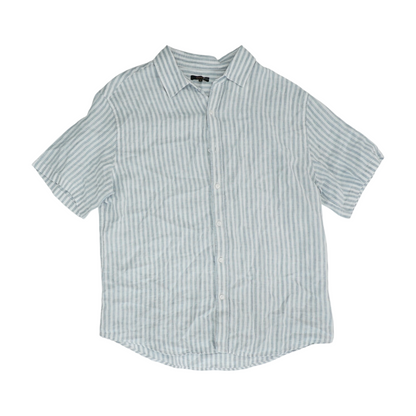Blue Striped Short Sleeve Button Down
