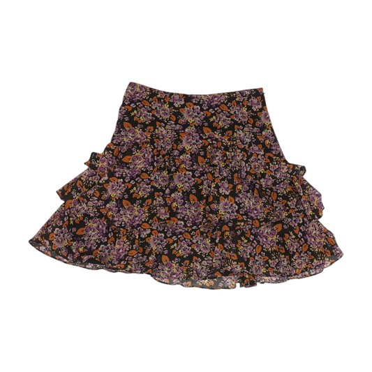 Black Floral Mini Skirt