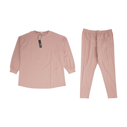 Pink Plus Size Solid Active Set