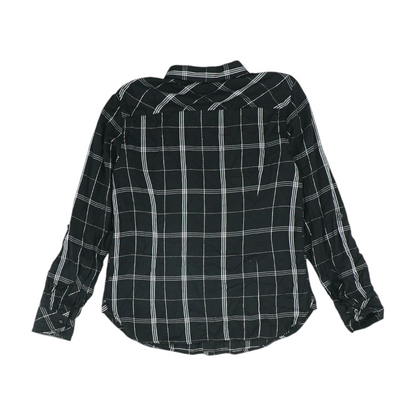 Black Check Button Down