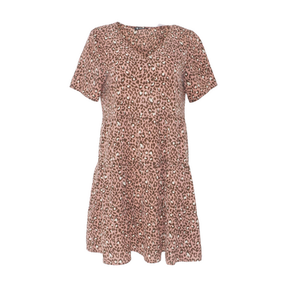 Pink Animal Print Mini Dress