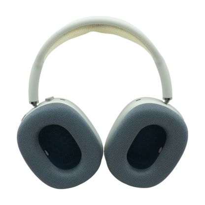 Silver AirPods Max (Lightning) Noise Cancelling Headphones With Blue Earpads