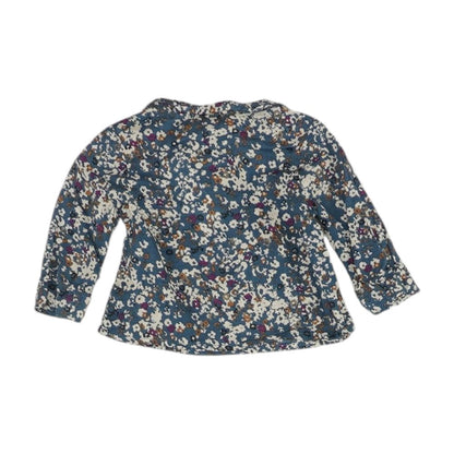 Blue Floral Long Sleeve Blouse